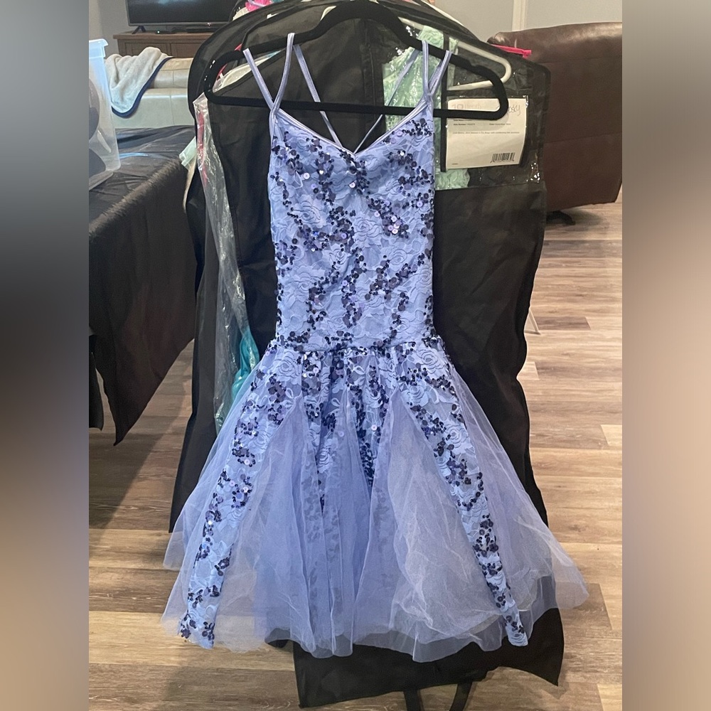 Weissman blue ballet dress long tutu with scattered sequins